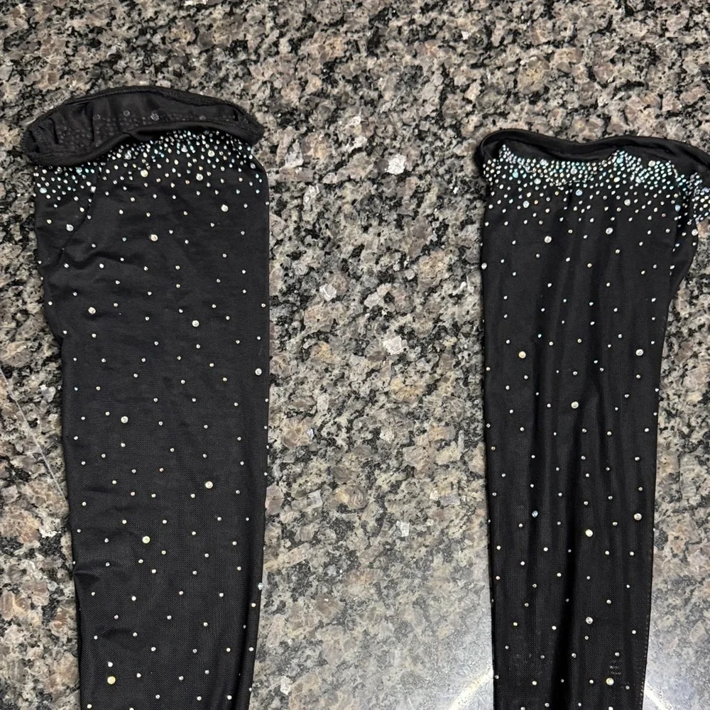 Mix No. 6 Black Over the Knee high heel boots embellished Rhinestones NWT 7.5